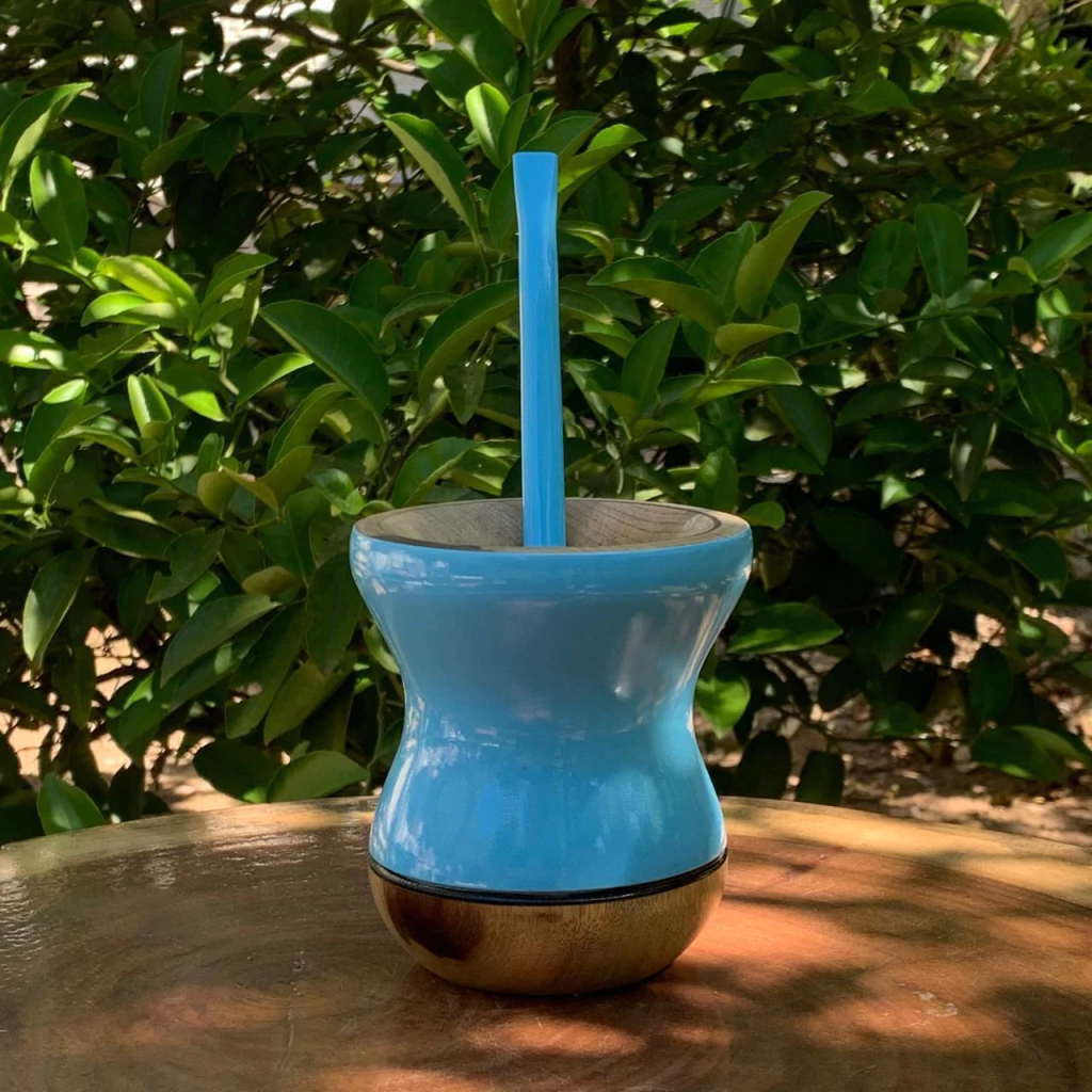 Kit Chimarrão: Cuia Bicolor + Bomba