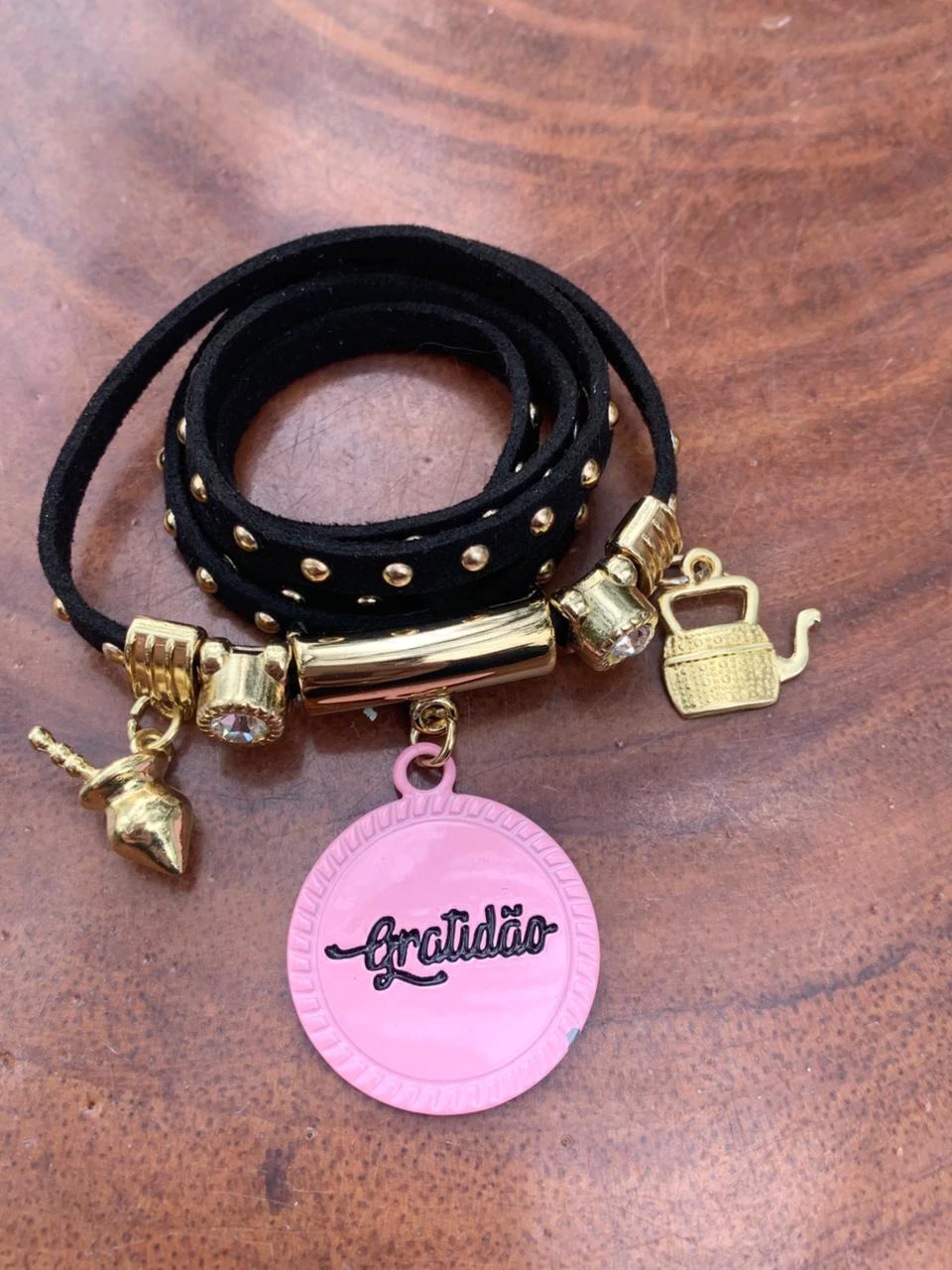 Pulseira / Schoker para cuia de chimarrão GRATIDÃO COLORIDA